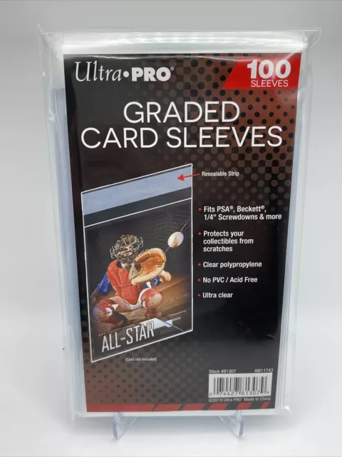 Ultra Pro GRADED Card Sleeves 1 Pack of 100 of Resealable Graded Card Sleeves