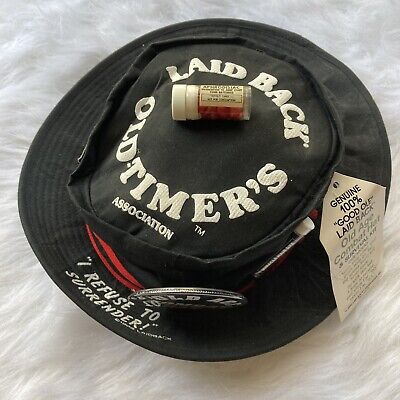 Genuine 100% “Good Ole” Laid Back Old Age Combat Hat & Survival Kit Vtg Hat 1990
