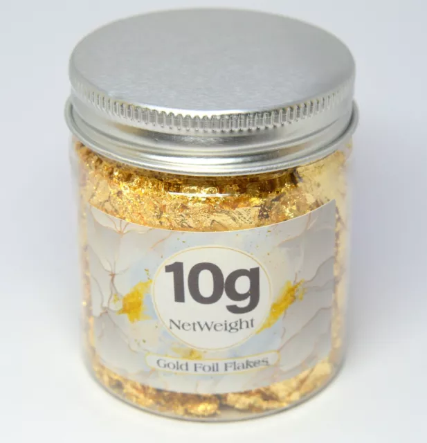 999 Gold Foil Leaf Flakes Investment 10 Gram Tube Box Jar