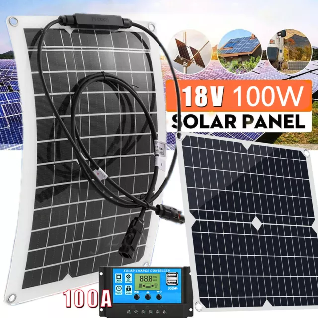 100W Semiflexibel Solarpanel Solarmodul 100A Regler Kit Für Wohnwagen / Camping