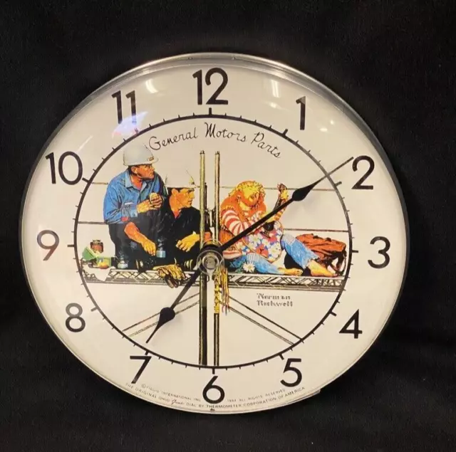 Vintage 1984 General Motors Parts Norman Rockwell Wall Clock Works NIB Battery