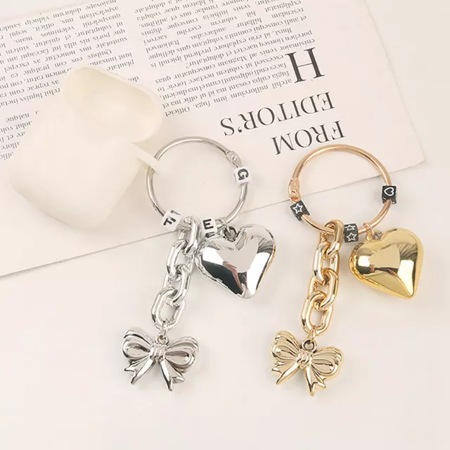 Love Bow Car Keychain Small Fresh Headphone Accessories Letter Beads Accessor Ni
