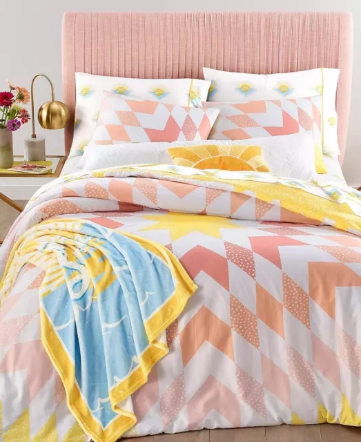 MSRP $200 Whim by Martha Stewart Sunburst 3 Pc Full Queen Comforter Set Multi