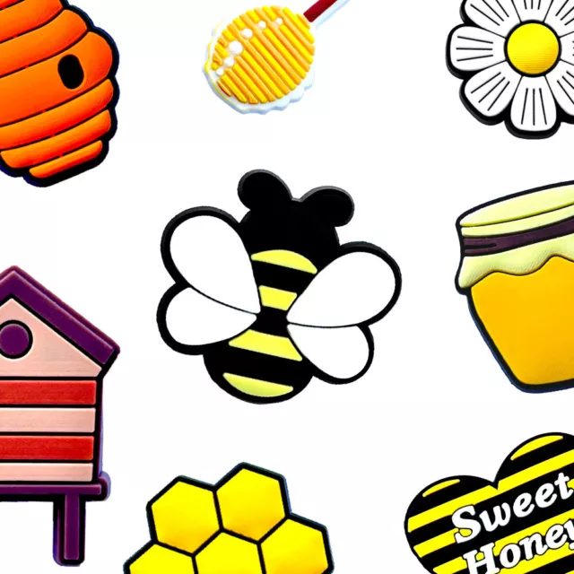 Cute Honey Bee 🌼 🐝 🍯 Jibbitz Croc Shoe Charms - Clogitz UK 🇬🇧
