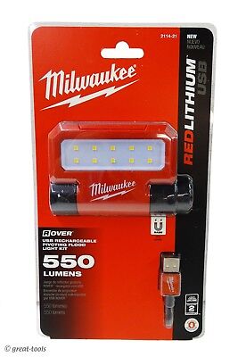 MILWAUKEE TOOL ROVER PIVOTING FLOOD LIGHT – led, usb, 550 lumen, tools, lights