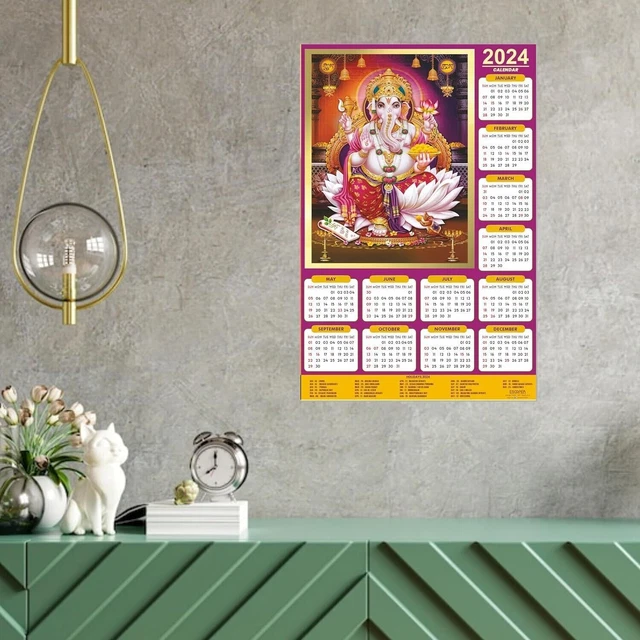 CALENDRIER MENSUEL MURAL du Seigneur hindou Ganesha 2025 - 12" x 18" EUR 28,30 - PicClick FR