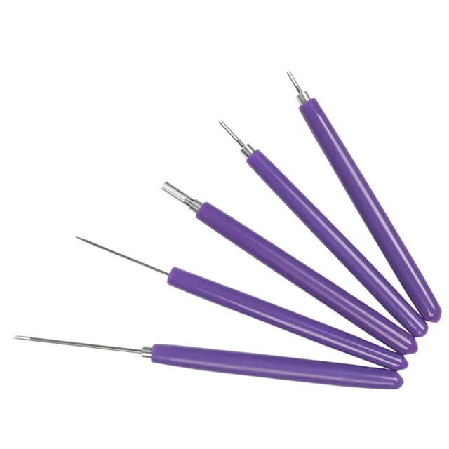 10 PIEZAS Pluma de rizado rodante de pluma ranurada púrpura hecha a mano