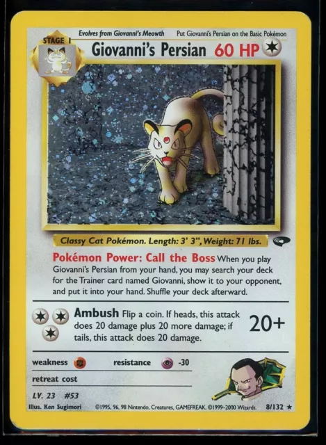 Pokemon Card -  Giovanni's Persian Gym Challenge 8/132 Holo Rare English - LP