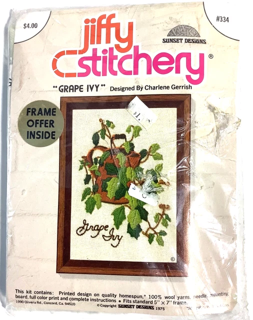 Kit De Broderie Jiffy Stitchery - Érable Bonsaï - Automne - NOS - Vintage