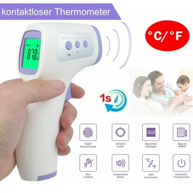 Digital Fieberthermometer Infrarot Thermometer Stirnthermometer Kontaktlos Baby