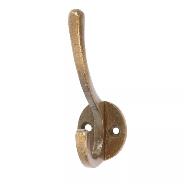 Hat & Coat Hook Cast Iron Antique Vintage Style Hooks W25mm x H80mm Brass
