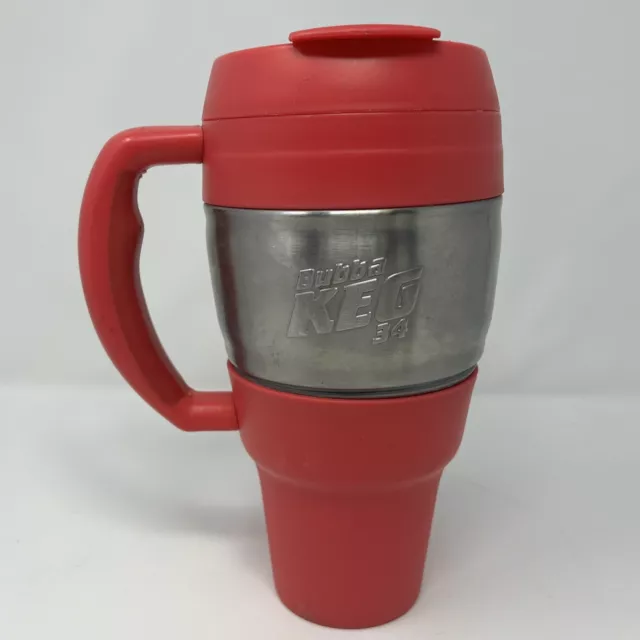 BUBBA KEG 34Oz TRAVEL MUG Stainless Steel Insulated Pink w/Handle Bottle Opener