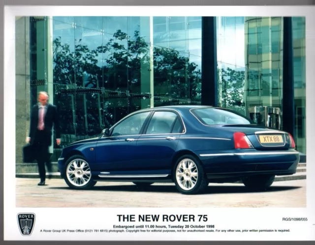 Rover 75 Saloon 1998-99 Original UK Market Preview Press Photograph Rear 3/4