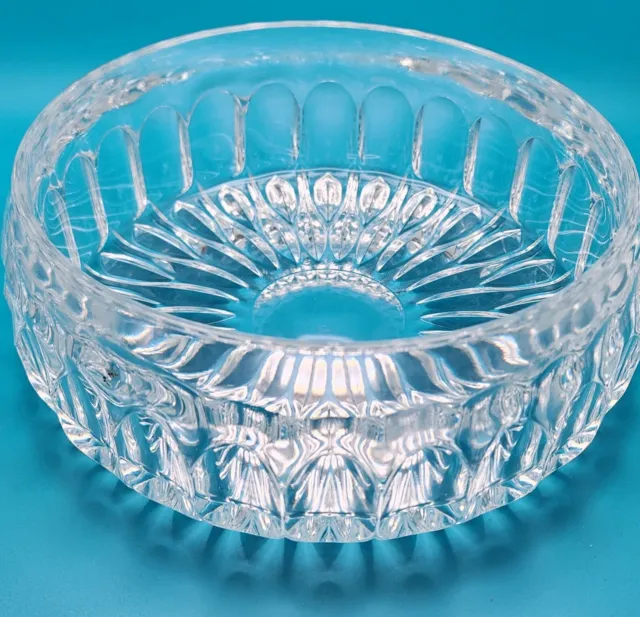 Vintage Gorham Althea Cut Full Lead Crystal Glass Serving Bowl  7.5" Diameter