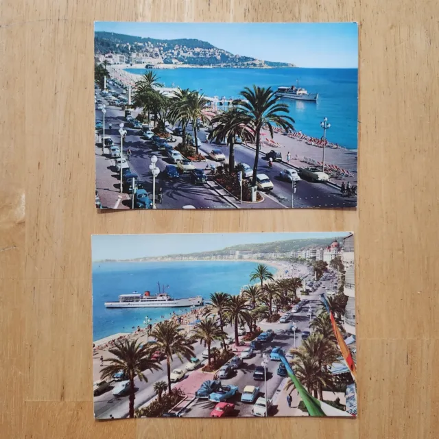 1950s Postcard Nice France Promenade des Anglais Le Mont Boron Unposted 7