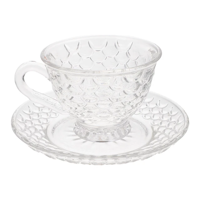 Tazza da caffè in vetro tazze trasparenti piattino tazza da caffè trasparente piattino tazza da tè