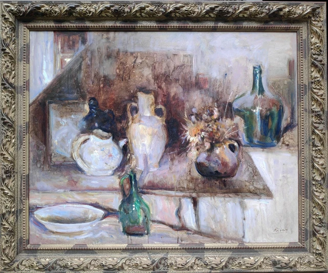 Bitrain Albert(Istanbul 1929-)Sc.francese-Firmato-Cm.73 X 92(Con Cornice 102X125