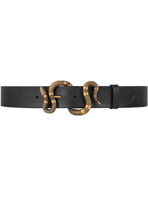 NUOVO GUCCI CINTURA IN Pelle Nera Headed Leone Oro Fibbia G 30 EUR