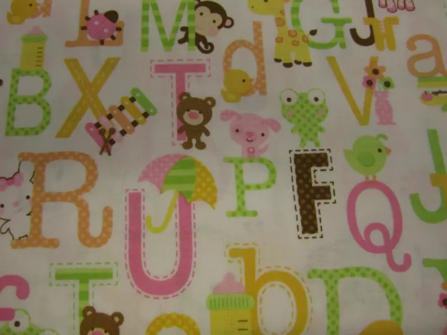 Alphabet & Toys Fabric - Riley Blake 'Sweet Baby Girl' 100% cotton per FQ