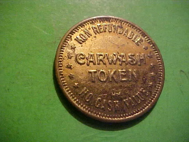 Vintage Car Wash Token Funny Car 25 Mm Brass