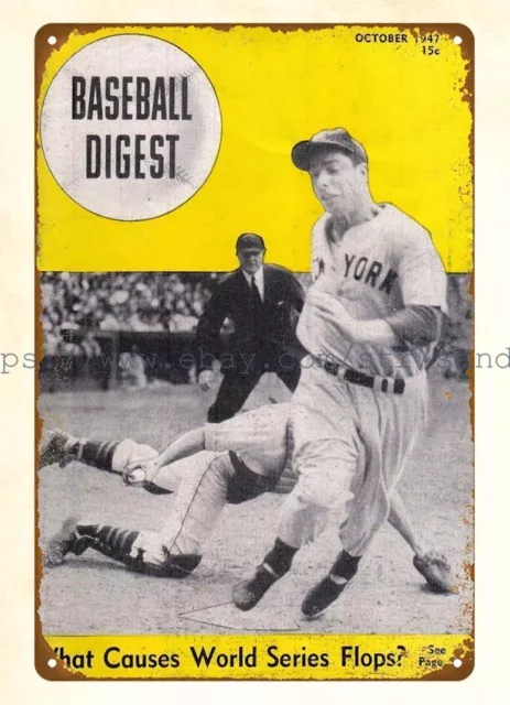 1947 Baseball Joe DiMaggio New York metal tin sign artwork wall decoration