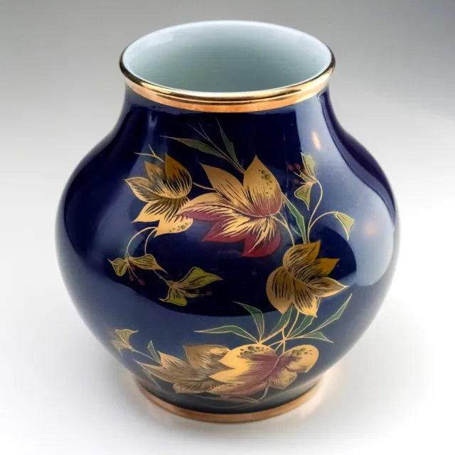 Royal Porzellan KPM Bavaria Cobalt Vase Hand Painted Handarbeit Germany 2