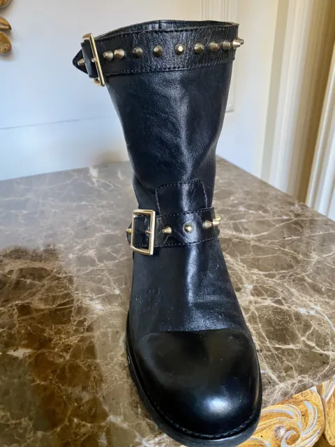 jimmy choo women leather black boots size 37