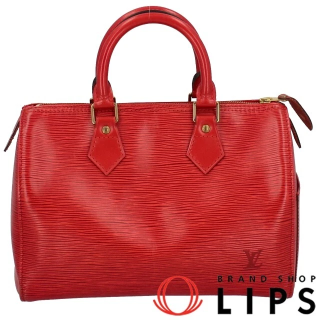 Louis Vuitton Speedy 25 Epi Womens Boston Bag Castilian Red Discontinued Product