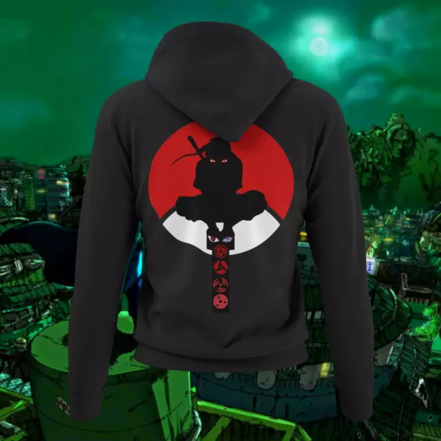 Damen Hoodie Kapuzenpullover für Naruto Itachi Uchiha Sharingan Fans Otaku Anime