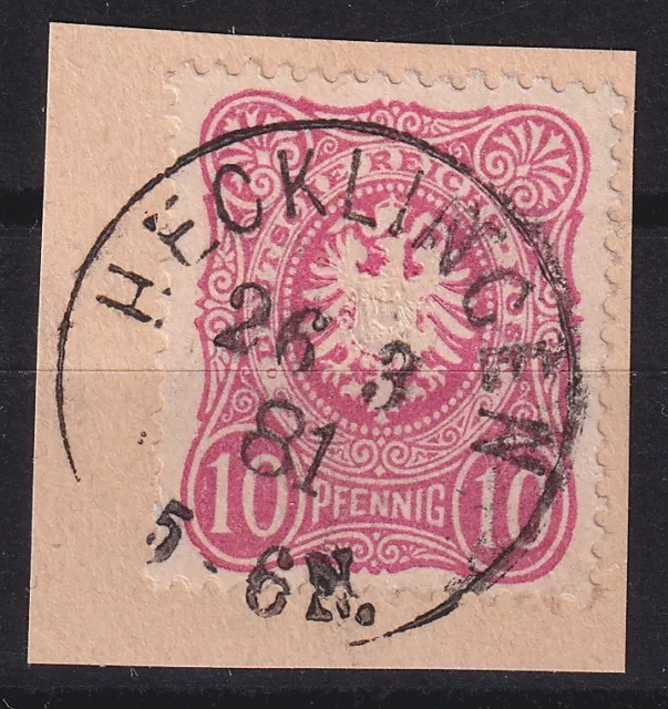 64945) HECKLINGEN Anhalt 1881 nachverwendeter Preußen-Stempel