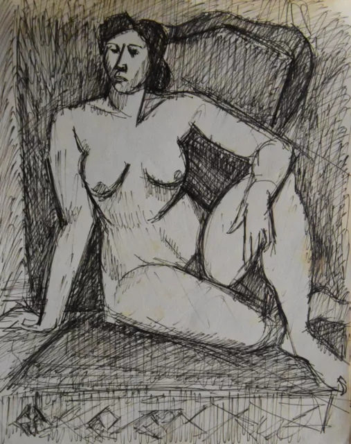 Daniel Panagopoulos (1924-2008) (12) - encre - nu féminin