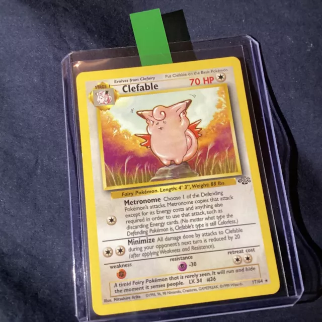 Pokemon TCG Clefable 1st Edition Non Holo Rare Jungle 17/64 Mint / NM
