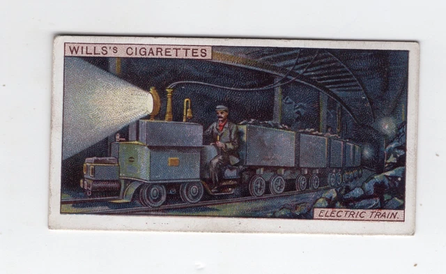 Wills Tobacco Mining card 1916 #07 An electric train in a coal mine
