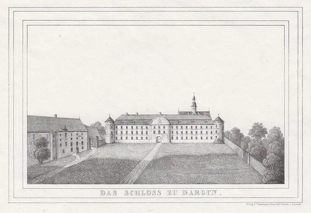 Dargun Castillo Original Litografía Tiedemann 1845