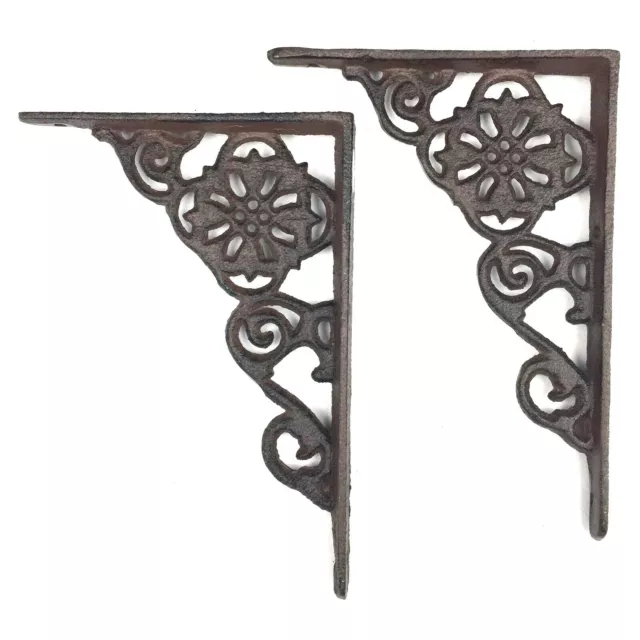 2 NEW Cast Iron ART NOUVEAU Style Architectural Braces Shelf Brackets