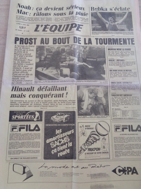 L'EQUIPE JOURNAL 30/06/1994; The map of the Tour de France in colors