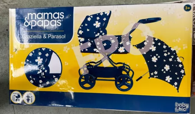 Mamas & Papas Junior Graziella Travel system Pram in Navy Flower design Dolls