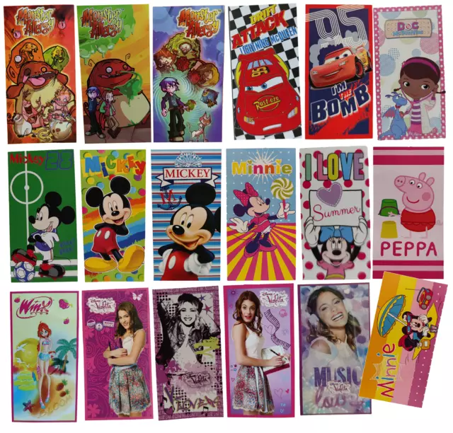 Telo mare spugna Disney Mickey Minnie Cars Topolino Violetta Peppa Pig Winx