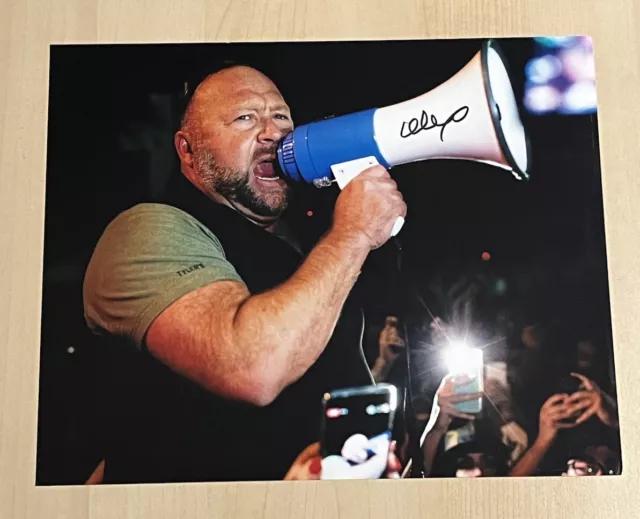 ALEX JONES HAND SIGNED 8x10 PHOTO INFO WARS CONSPIRACY THEORIST VERY RARE COA