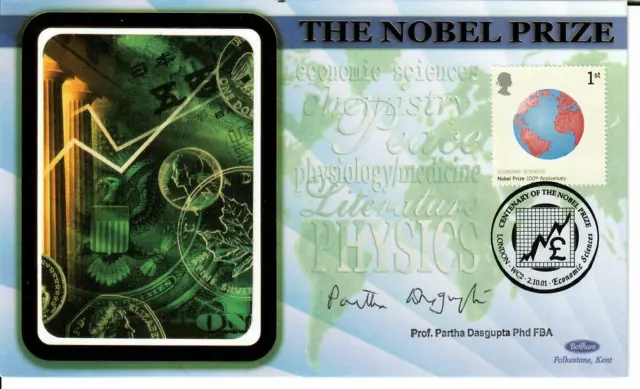 RARE! "British Economist" Partha Dasgupta Signed LE #19/500 Nobel Prize Cover