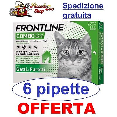 Frontline Combo gatti 6 pipette antiparassitario per gatto antipulci SCAD 2024