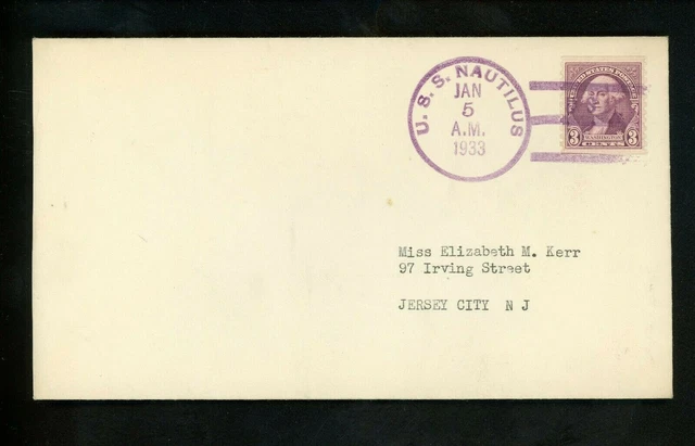 US Naval Ship Cover USS Nautilus SS-168 Pre WWII 1933 Submarine