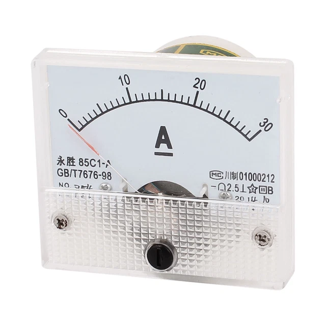 1 Stück Analoges Strommessgerät DC 0-30A 85C1A Amperemeter 65x60x55mm