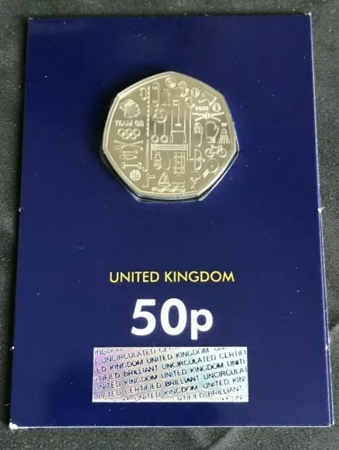 2020 Daté Tokyo Jeux Olympiques Team GB 50p Cinquante Pence Coin Uncirculated Bu