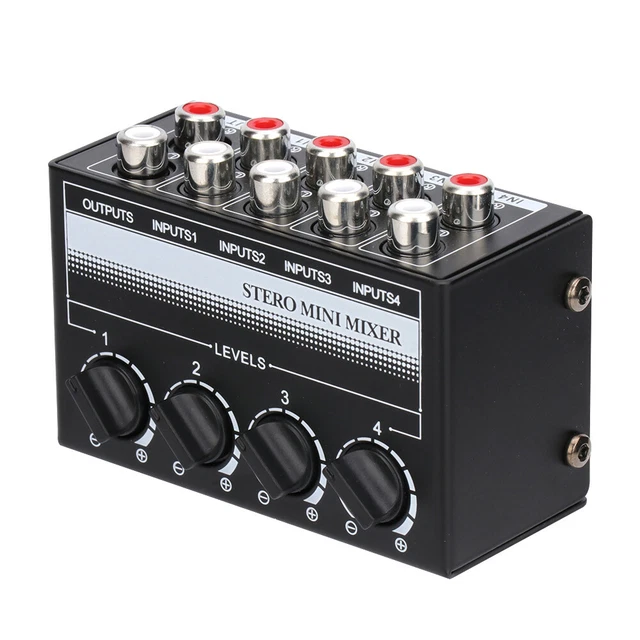 Stereo Mini Mixer 4 Channel Mini Audio Mixer Audio Stereo Passive Mixer For live