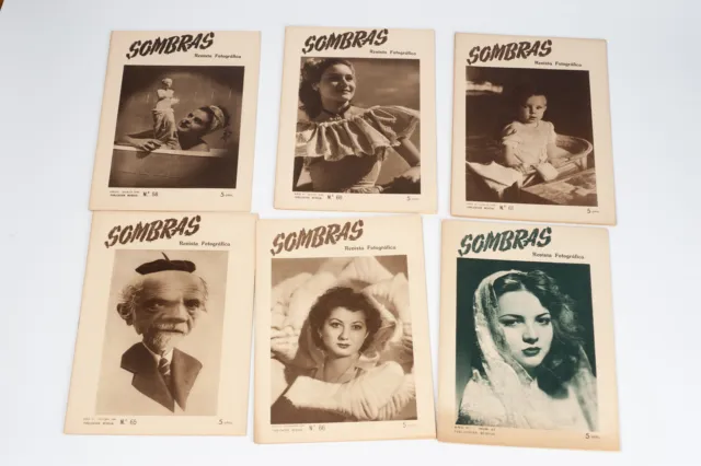 Revista fotográfica  Sombras-Numeros 58, 60, 61, 65,66 y 67  (1949)