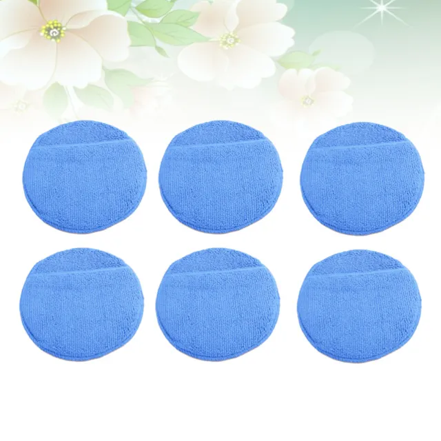 6pcs 5 Inch Large Size Car Wax Applicator Pads with Hand Pocket Microfiber