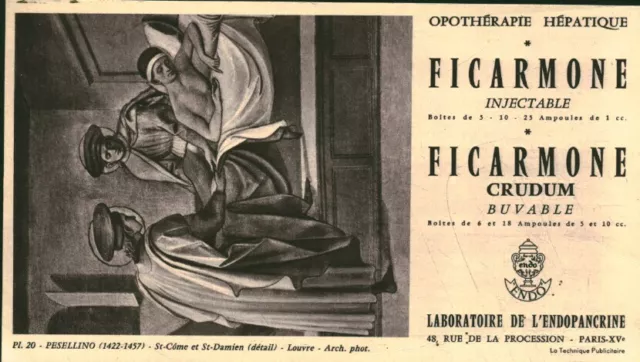 Buvard vintage Ficarmone laboratoire de l'Endopancrine Paris XVe