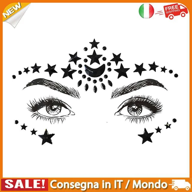 IT Durable Face Tattoo Stickers Temporary Glitter Rhinestones Decors (BL206)