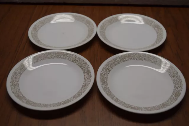 SET OF 4 Corelle Woodland Brown 6 3/4" Bread DESSERT Plates